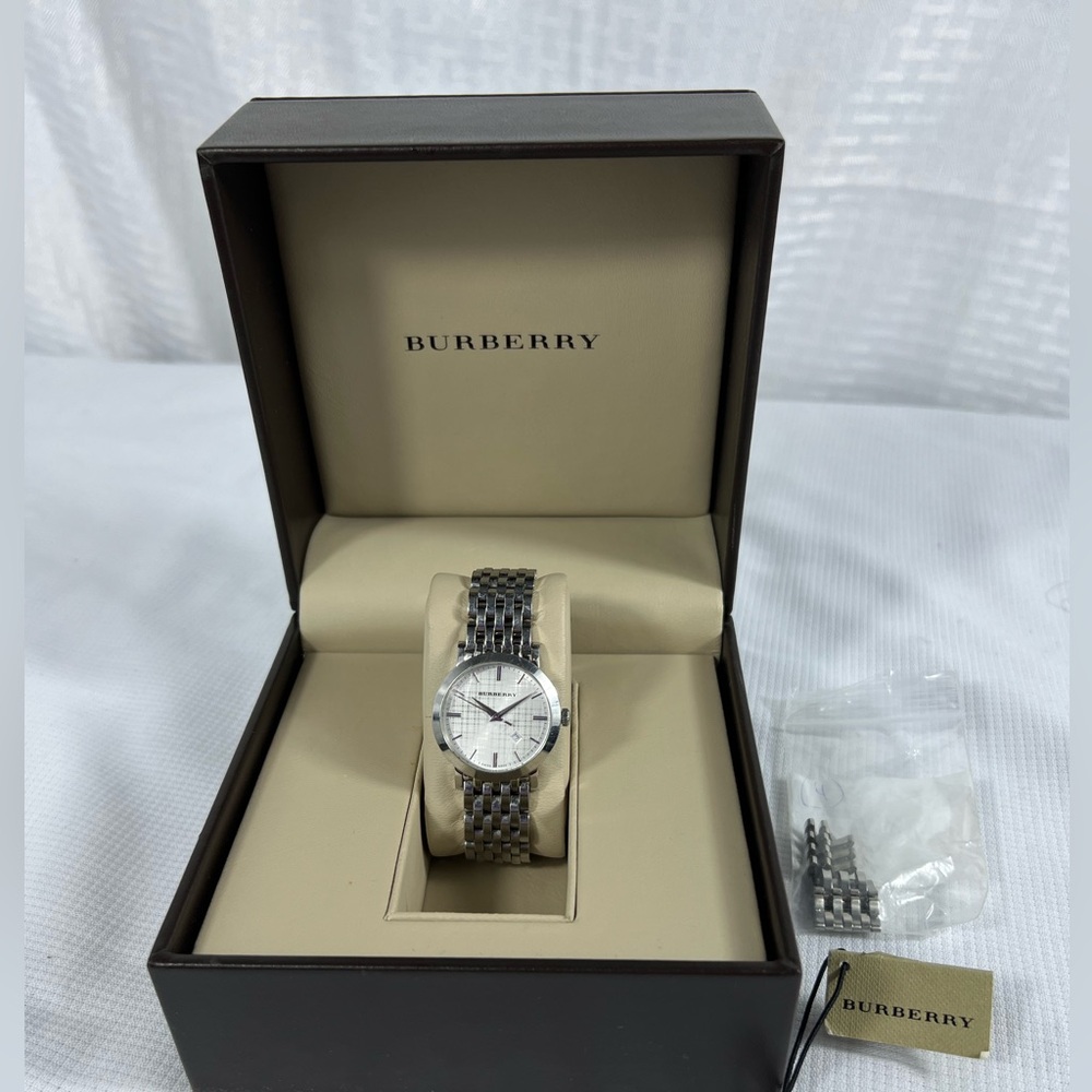 Burberry Swiss Silver Bracelet Watch Box Extra Links Nordstrom